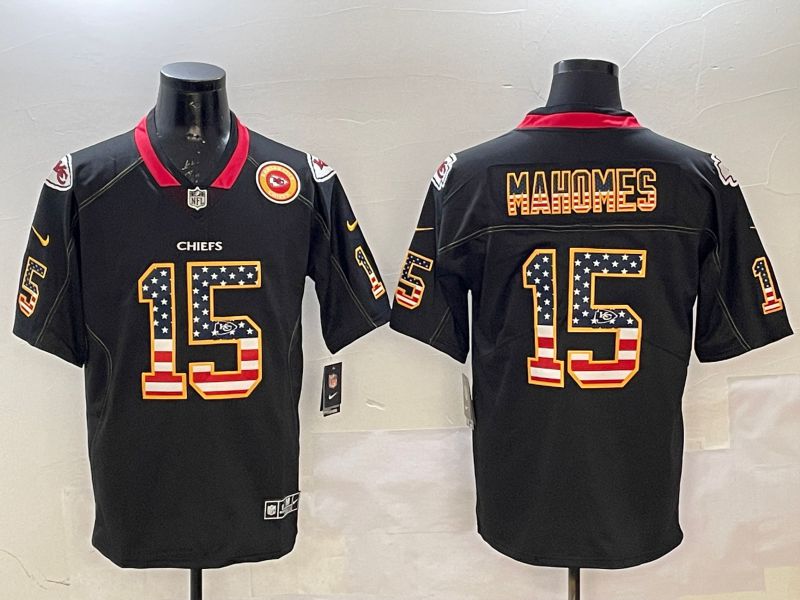 Men Kansas City Chiefs #15 Mahomes Black National Flag 2025 Nike Limited NFL Jersey style 2113->kansas city chiefs->NFL Jersey